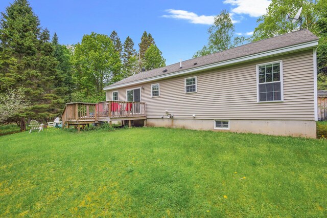 17 Saddleback Vw, Rangeley, ME 04970 - rear view of house featuring a deck and a lawn