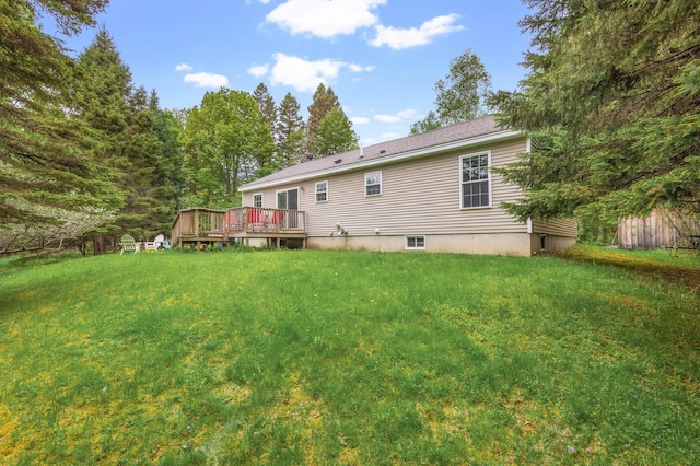 17 Saddleback Vw, Rangeley, ME 04970 - rear view of house with a deck and a lawn