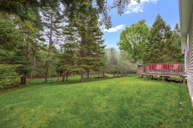 17 Saddleback Vw, Rangeley, ME 04970 - view of green lawn with a deck