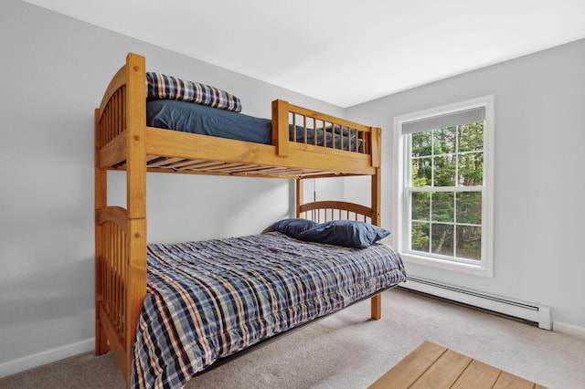 17 Saddleback Vw, Rangeley, ME 04970 - bedroom with a baseboard heating unit, carpet flooring, and baseboards