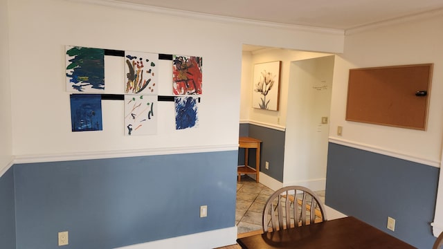 interior space with crown molding