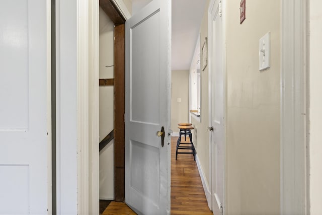 hall featuring wood-type flooring