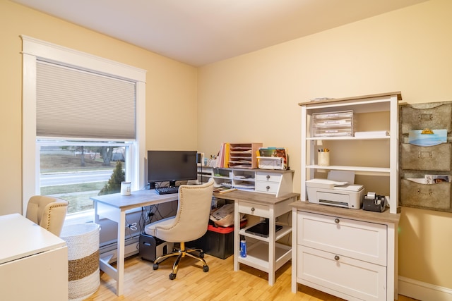 office featuring light hardwood / wood-style flooring