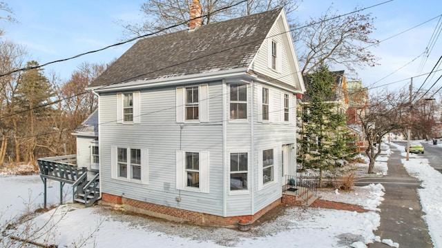 view of snowy exterior