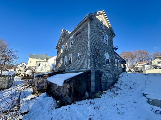 view of snowy exterior