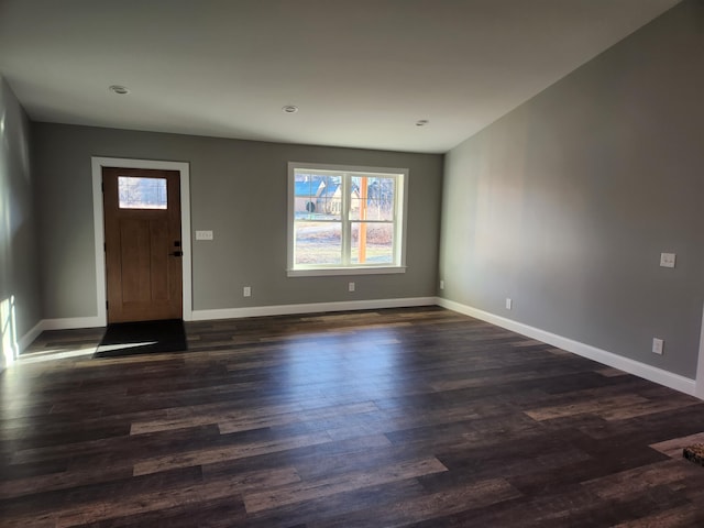 entrance foyer with dark hardwood / wood-style flooring