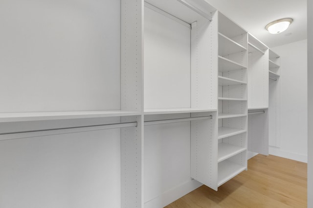 walk in closet featuring light hardwood / wood-style floors