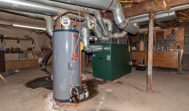 utilities with heating unit and water heater