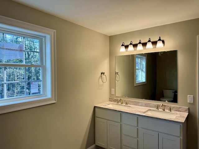 bathroom with vanity and toilet