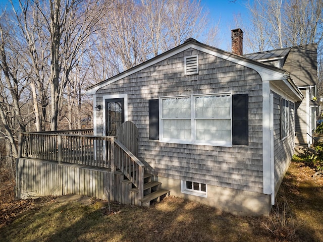 view of front of house featuring a deck