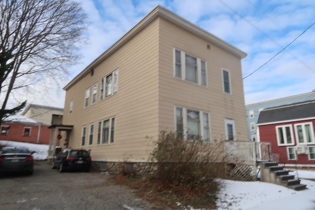 view of snowy exterior