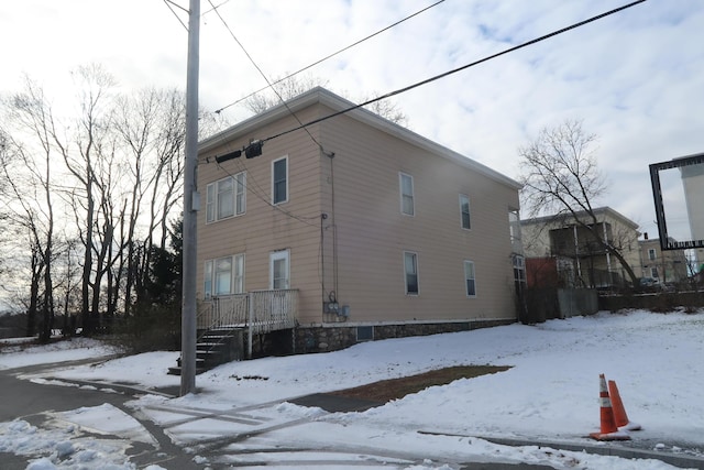 view of snowy exterior