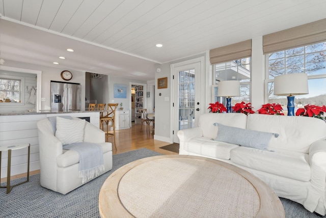 6 Brooks St, Kennebunkport, ME 04046 - living area with recessed lighting and wood finished floors