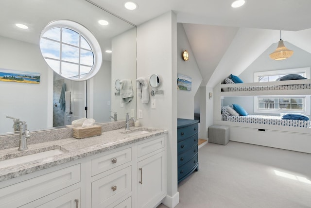 6 Brooks St, Kennebunkport, ME 04046 - bathroom with double vanity and recessed lighting