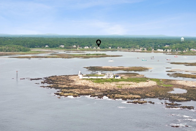 6 Brooks St, Kennebunkport, ME 04046 - drone / aerial view of a nearby body of water and a forest