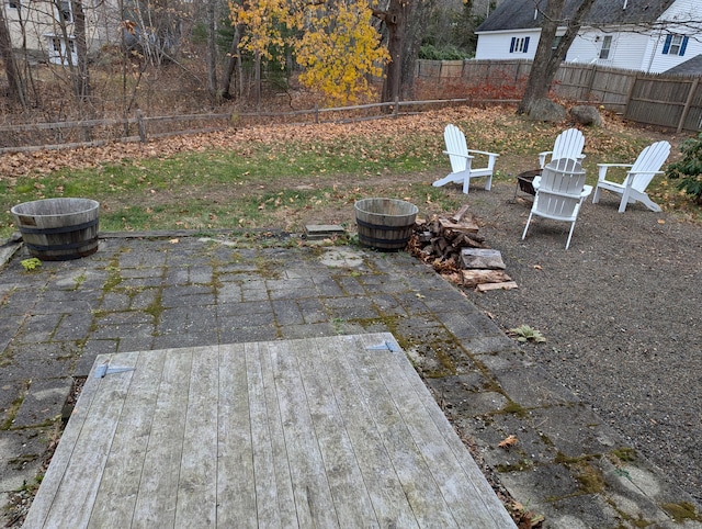 1 Branch St, Camden, ME 04843 - fenced backyard featuring a patio area