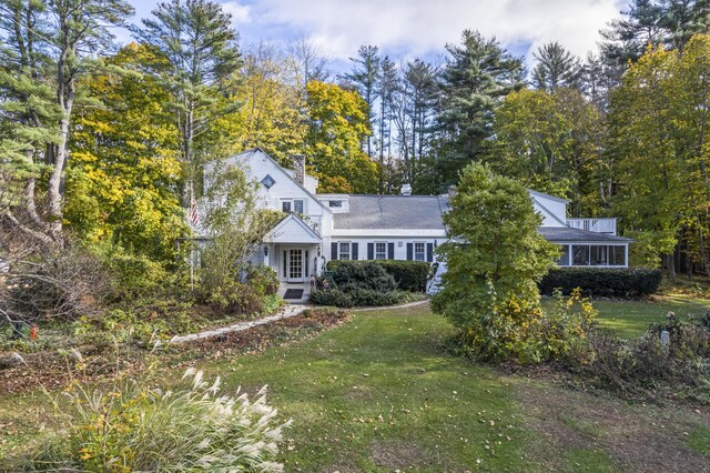 9 Dry Point Dr, Rome, ME 04963 - view of front of home with a front lawn