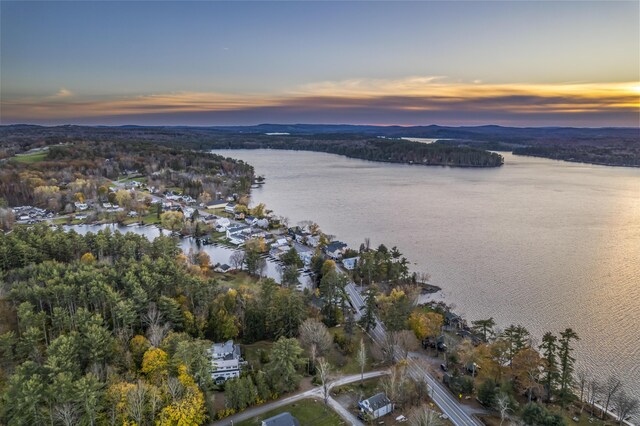 9 Dry Point Dr, Rome, ME 04963 - aerial view at dusk with a water view