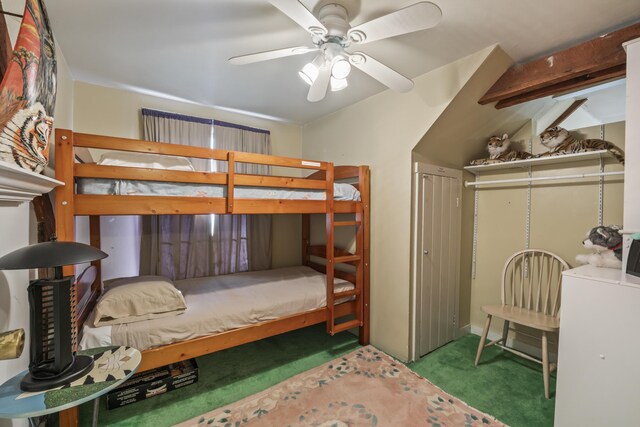 9 Dry Point Dr, Rome, ME 04963 - bedroom with carpet flooring and ceiling fan