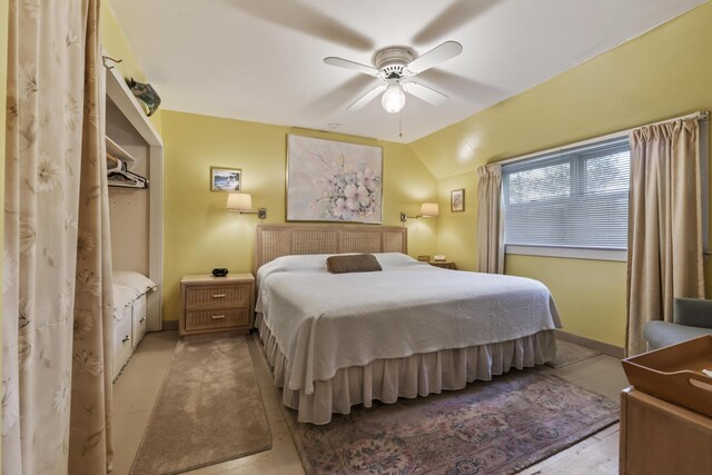 9 Dry Point Dr, Rome, ME 04963 - bedroom featuring ceiling fan and lofted ceiling