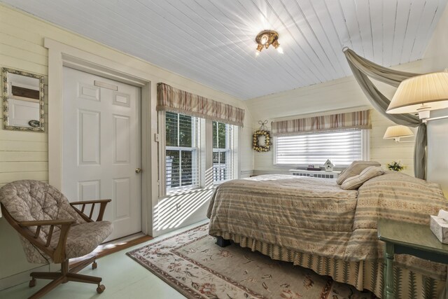 9 Dry Point Dr, Rome, ME 04963 - bedroom featuring wooden walls and wooden ceiling