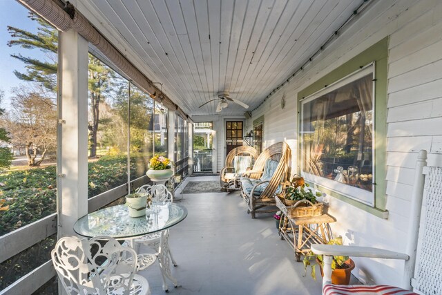9 Dry Point Dr, Rome, ME 04963 - sunroom / solarium with ceiling fan and wooden ceiling
