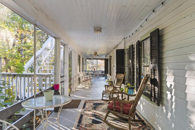 9 Dry Point Dr, Rome, ME 04963 - sunroom featuring wooden ceiling