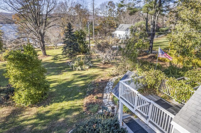 9 Dry Point Dr, Rome, ME 04963 - view of yard with a wooden deck