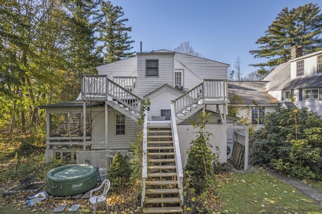 9 Dry Point Dr, Rome, ME 04963 - rear view of property featuring a deck