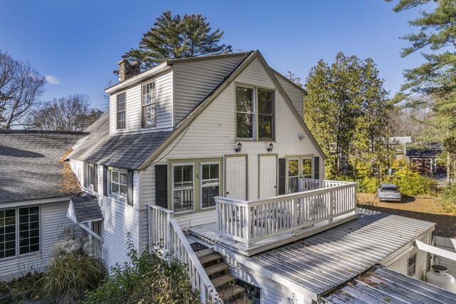 9 Dry Point Dr, Rome, ME 04963 - rear view of house with a wooden deck