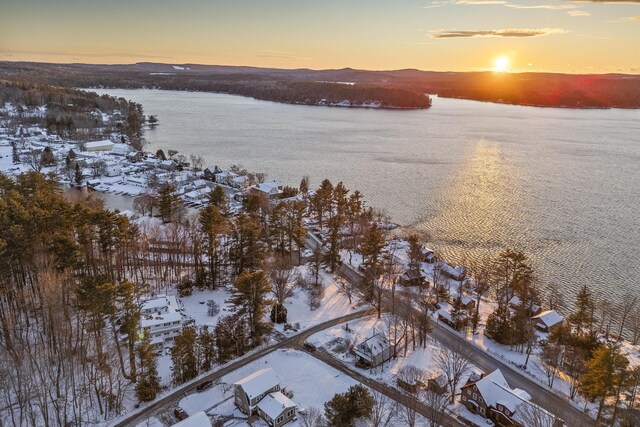 9 Dry Point Dr, Rome, ME 04963 - snowy aerial view featuring a water view