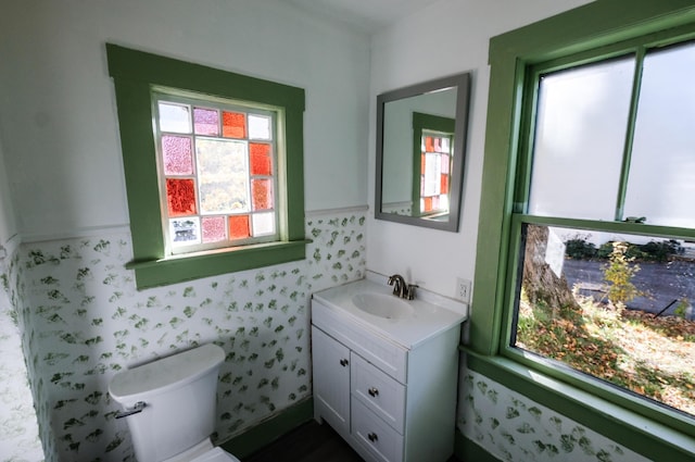 bathroom with vanity and toilet