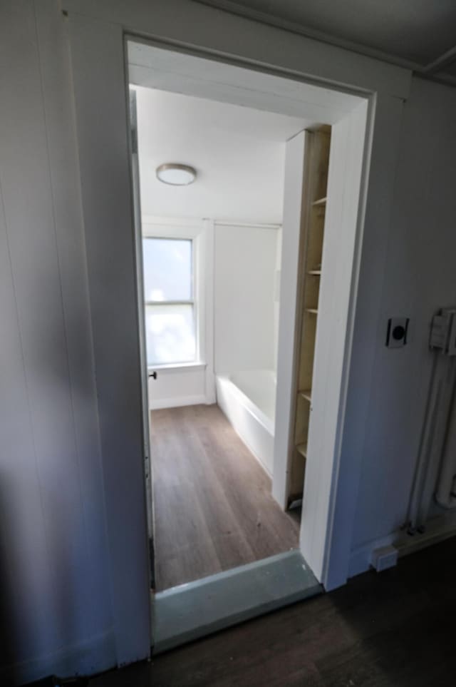 bathroom featuring hardwood / wood-style flooring