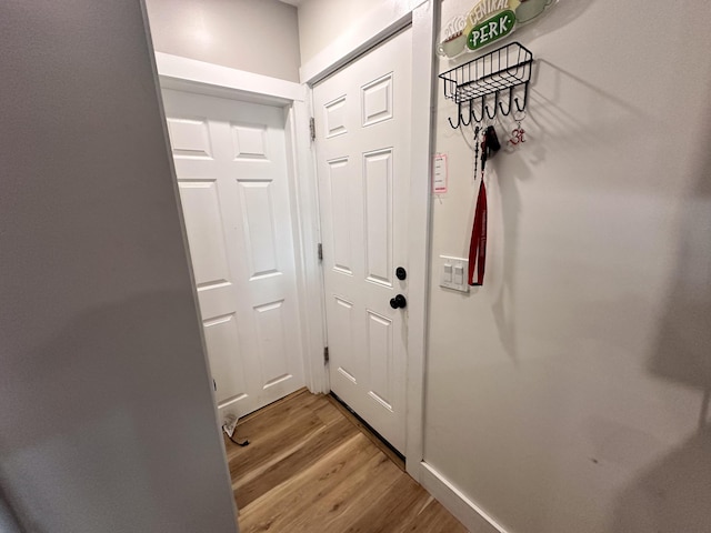 entryway with light wood-type flooring