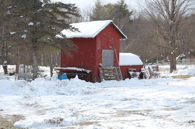 view of snow covered structure