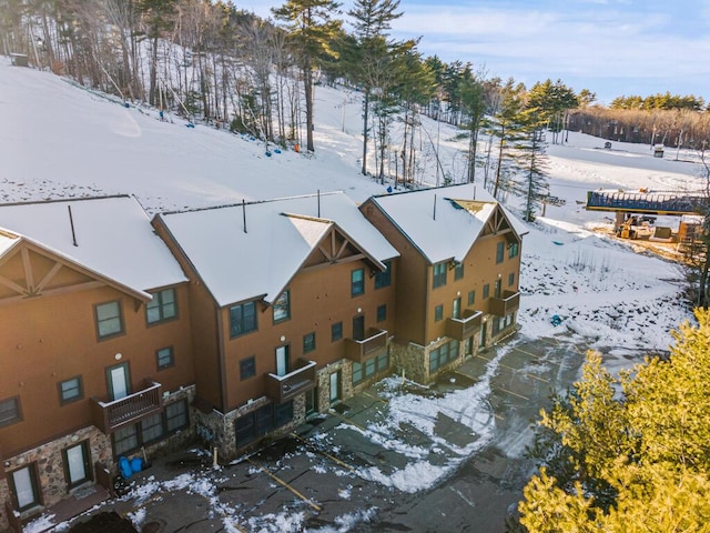 view of snowy aerial view