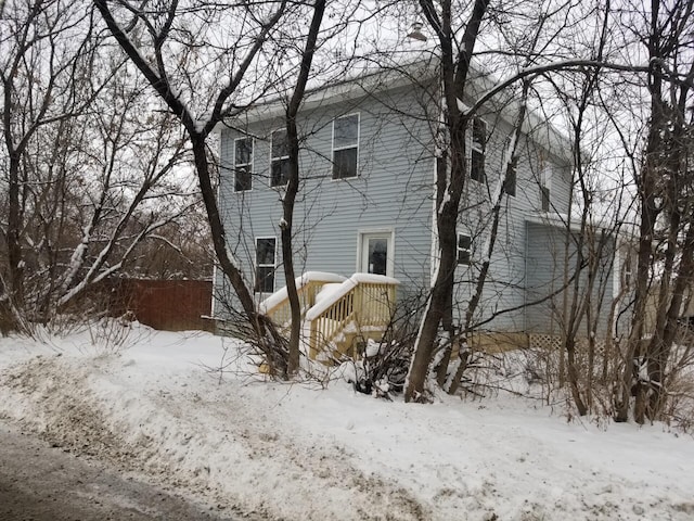 view of snowy exterior