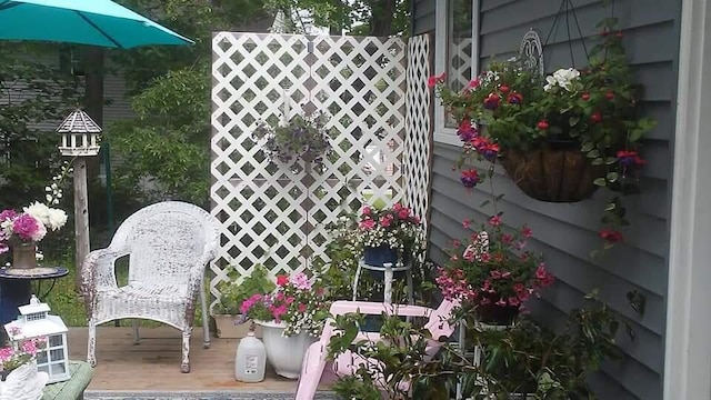 11 Dunton Ave, Rockland, ME 04841 - view of wooden balcony with a deck