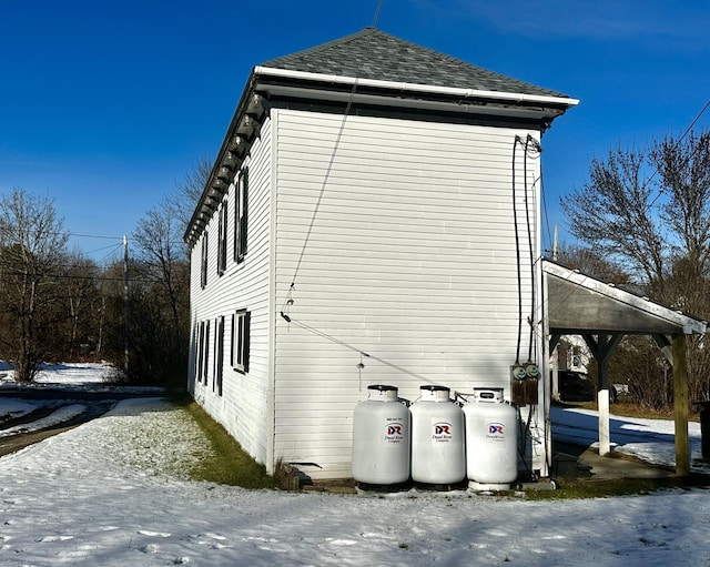 view of snowy exterior