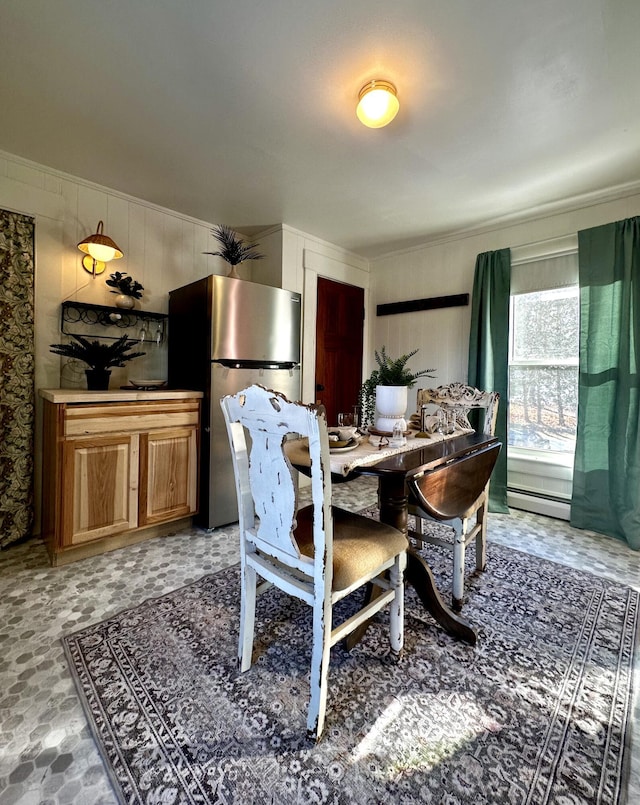 dining room featuring a baseboard radiator