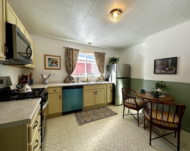 kitchen with stainless steel appliances and sink