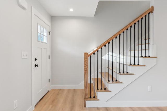 foyer featuring light hardwood / wood-style flooring