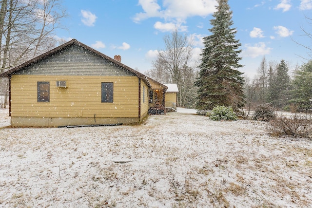 view of snowy exterior