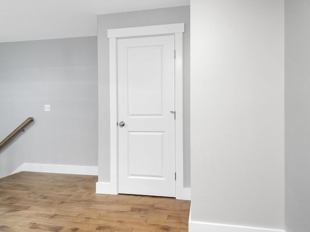 corridor featuring light wood-type flooring