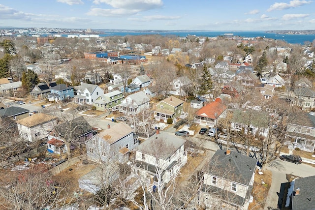 aerial view with a residential view