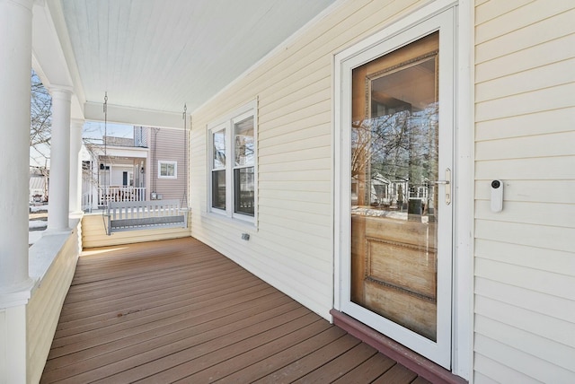 wooden deck with a porch