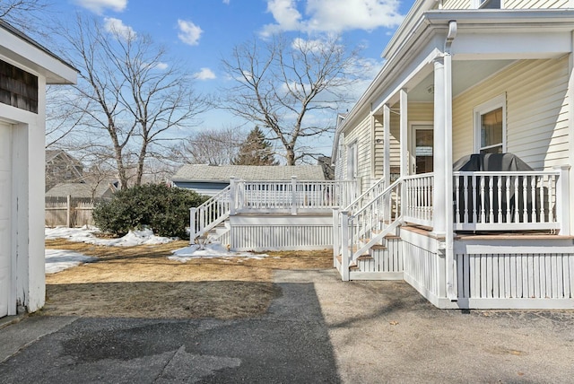 exterior space with covered porch