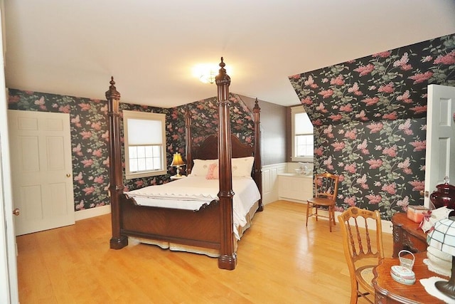 bedroom featuring light hardwood / wood-style flooring