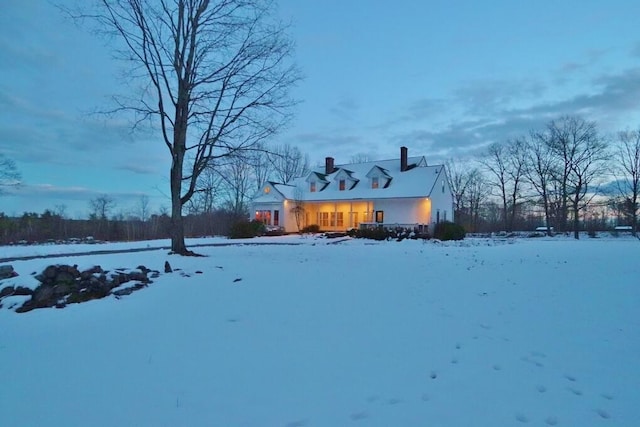 view of yard covered in snow