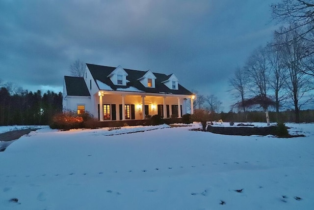 view of new england style home